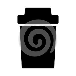 Paper cup vector glyph flat con