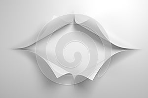 Paper with the curled corner, 3d rendering