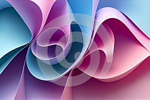 Paper curls in pink, blue and violet tones - wallpaper background