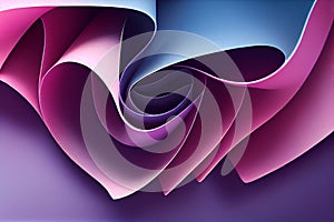 Paper curls in pink, blue and violet tones - wallpaper background