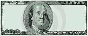 Paper currencies by a face value one hundred dollars of the USA without inscriptions photo