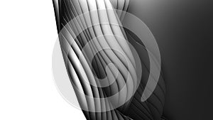 Paper cut abstract monochrome background. 3D clean dark carving art. Paper craft black waves. Minimalistic modern design