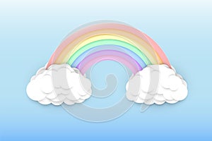 Pastel colors rainbow and clouds photo