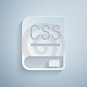 Paper cut Books about programming icon isolated on grey background. Programming language concept. PHP, CSS, XML, HTML