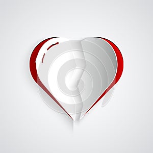 Paper cut Broken heart or divorce icon isolated on grey background. Love symbol. Valentines day. Paper art style. Vector