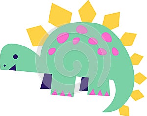 Paper Cut Cartoon Dinosaur Stegosaurus
