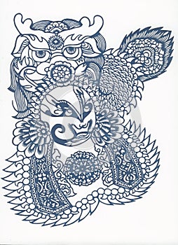 Paper-cut of chinese traditional pattern