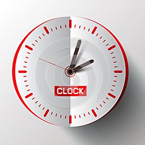 Paper Cut Clock Face Vector