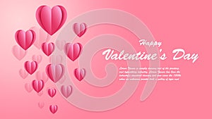 Paper cut elements in shape of heart on pink background.