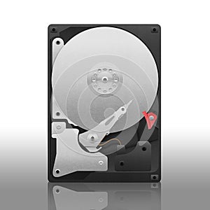 Paper cut of hard drive disk, hdd isolated is storage with data