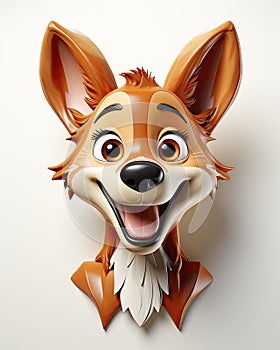 a paper cut out of a fox with a big smile. generative ai