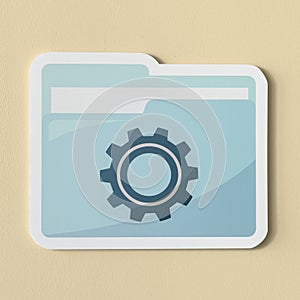 Paper cut out settings folder icon