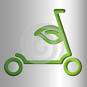 Paper cut Scooter delivery icon isolated on grey background. Delivery service concept. Paper art style. Vector