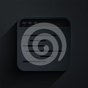 Paper cut Software, web developer programming code icon isolated on black background. Javascript computer script random