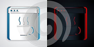 Paper cut Software, web developer programming code icon isolated on grey and black background. Javascript computer