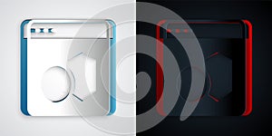 Paper cut Software, web developer programming code icon isolated on grey and black background. Javascript computer