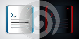 Paper cut Software, web developer programming code icon isolated on grey and black background. Javascript computer