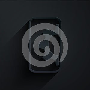 Paper cut Software, web development, programming concept icon isolated on black background. Programming language and