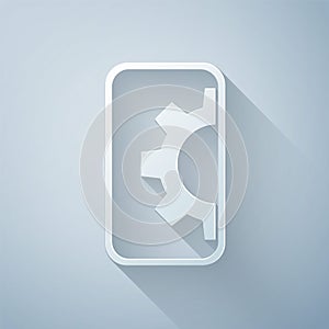 Paper cut Software, web development, programming concept icon isolated on grey background. Programming language and