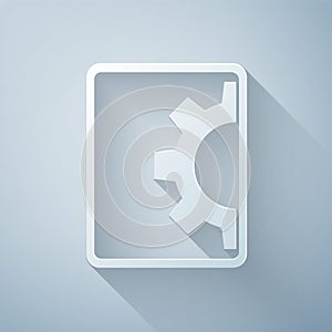 Paper cut Software, web development, programming concept icon isolated on grey background. Programming language and