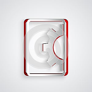 Paper cut Software, web development, programming concept icon isolated on grey background. Programming language and
