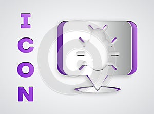 Paper cut System bug concept icon isolated on grey background. Code bug concept. Bug in the system. Bug searching. Paper