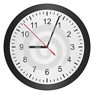 paper cut of time clock, watch is number with hour hand and minute hand