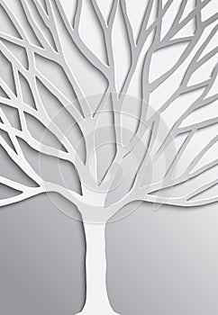 Paper cut tree 3d concept design for nature help