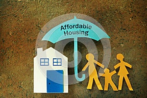 Affordable Housing family umbrella photo