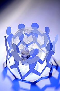 Paper cutouts with bulb