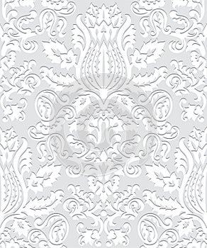 Paper Damask Wallpaper Pattern