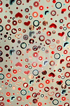 Paper decorated with hearts and circles