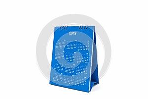 Paper desk spiral calendar 2019.