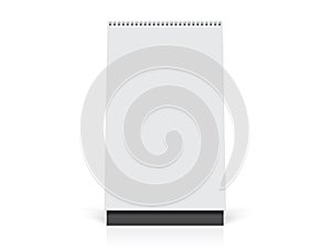 Paper desk spiral calendar mockup vector template