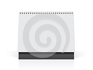 Paper desk spiral calendar mockup vector template