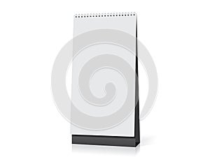 Paper desk spiral calendar mockup vector template