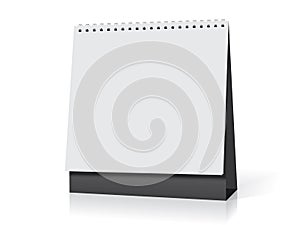 Paper desk spiral calendar mockup vector template