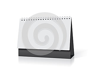 Paper desk spiral calendar mockup vector template