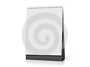 Paper desk spiral calendar mockup vector template