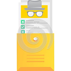 Paper document folder research report vector icon