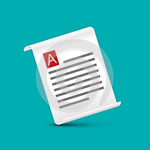 Paper Document Icon. Vector Legal Contract Graphic Symbol