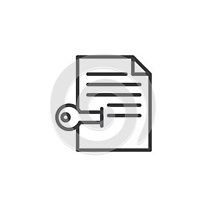 Paper document with key outline icon