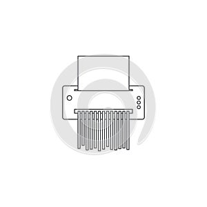 Paper document shredder vector icon symbol isolated on white background