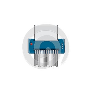 Paper document shredder vector icon symbol isolated on white background