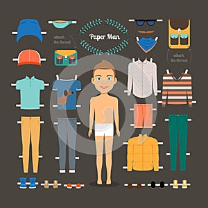 Paper doll man template