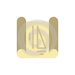 Paper drawing triangle icon. Simple color vector elements of architecture icons for ui and ux, website or mobile application