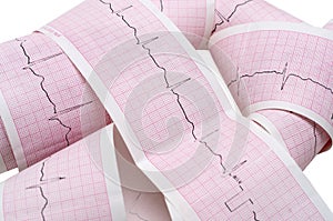 Paper ECG graph with heartbeat pulse