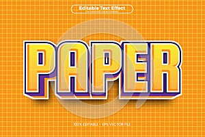 Paper editable text effect in modern trend style