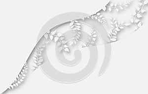 Paper elegant branches with leaves layer cut abstract background. Ecology and environment conservation concept. Paper art style.