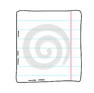 Paper empty sheet in doodle style. Sketch stikers vector illustration for notes. Doodle checklist photo